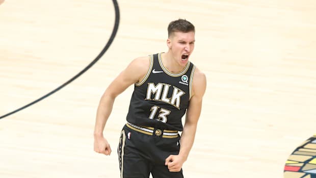 Atlanta Hawks guard Bogdan Bogdanovic continues to rehabilitate from right knee surgery.